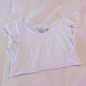 Cropped white T-shirt
